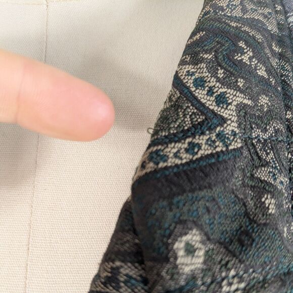 Velvet Reversible Jacket Womens L Green Tapestry Quilted 90s Y2K Vtg Whimsigoth - Picture 15 of 16